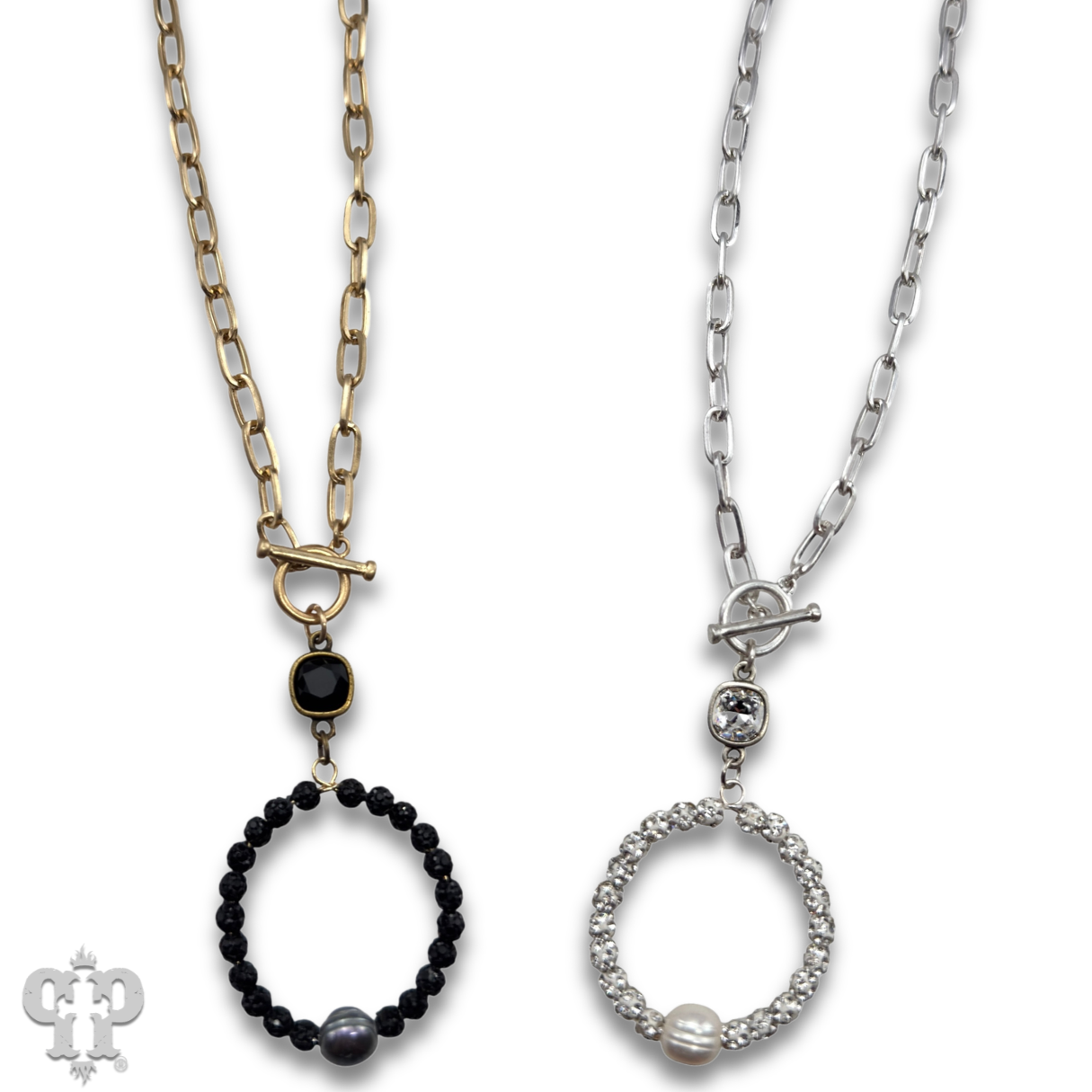 Pave rhinestone bead necklace, Austrian crystal