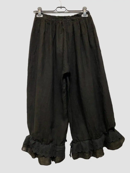 Italian Romance Linen Cropped Pants One Size Fits Medium to 2X
