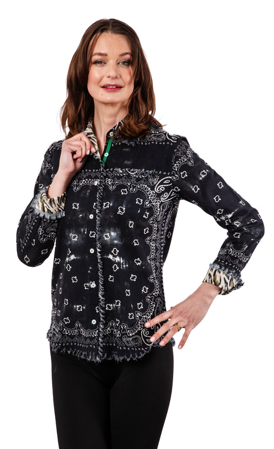 Black Bandana Print Cape Cod