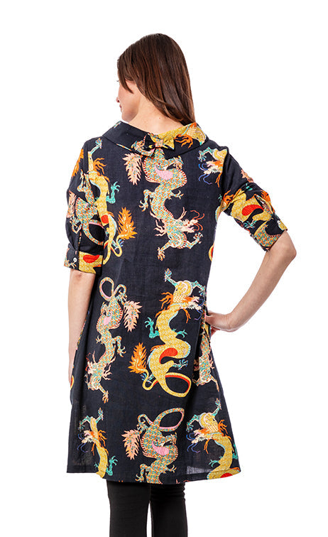 Audrey Retro Dress Black Dragons