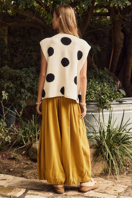 Oddi Plus Size Washed Cotton Balloon Pants in Mustard