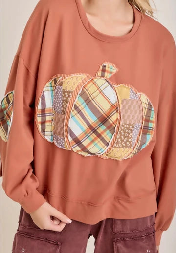 J Her Rust Pumpkin Patch Top Plus Size