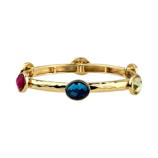 Faceted oval crystal bracelet