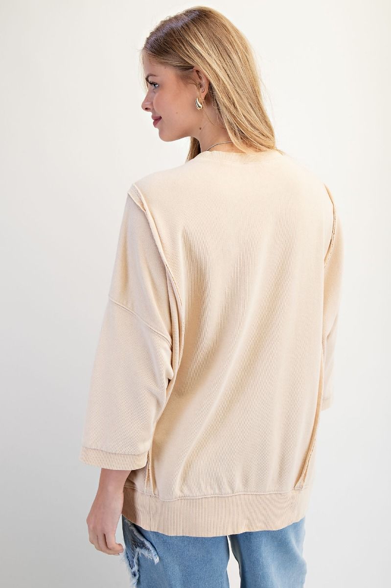 E15 Easel Leopard Love Patch Washed Terry Pullover