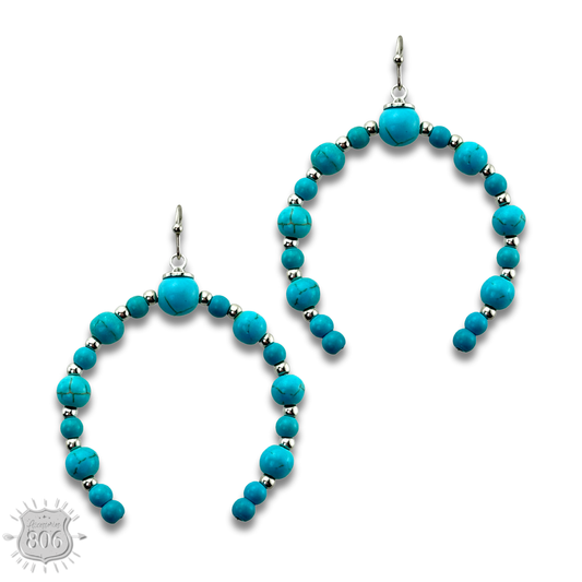 Stone bead arch earring