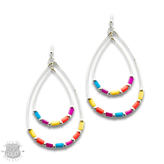 Double beaded teardrop earring