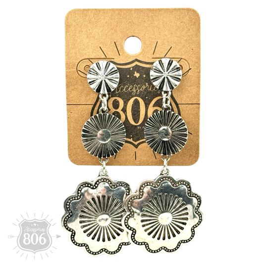 Western silver drop earring - LC