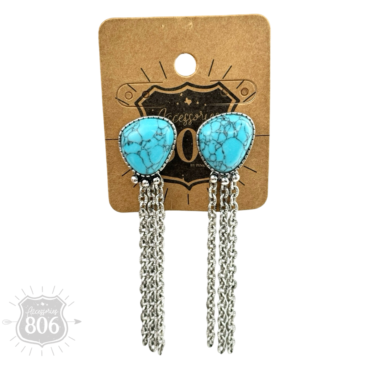 Western chain fringe earring
