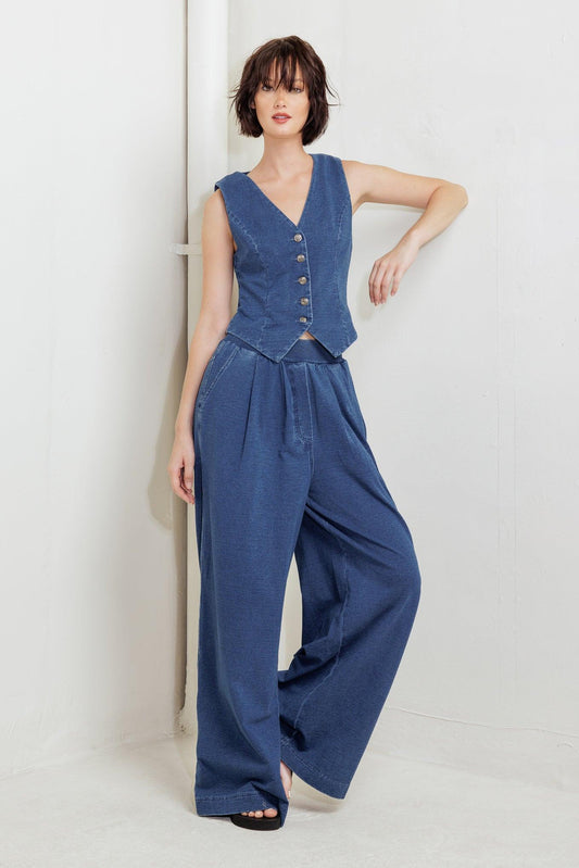URBAN INDIGO FRENCH TERRY DENIM PANTS
