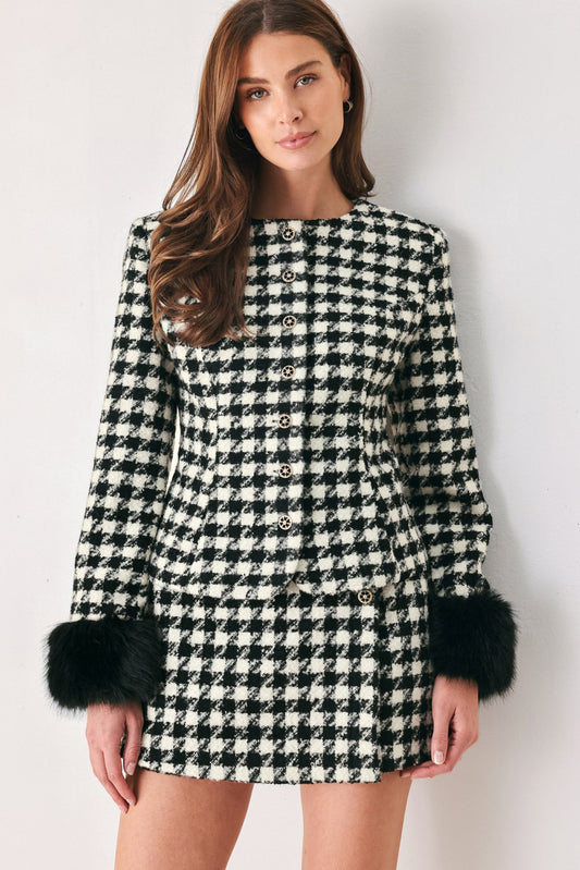 PARIS HOUNDSTOOTH BLACK/WHITE SKORT
