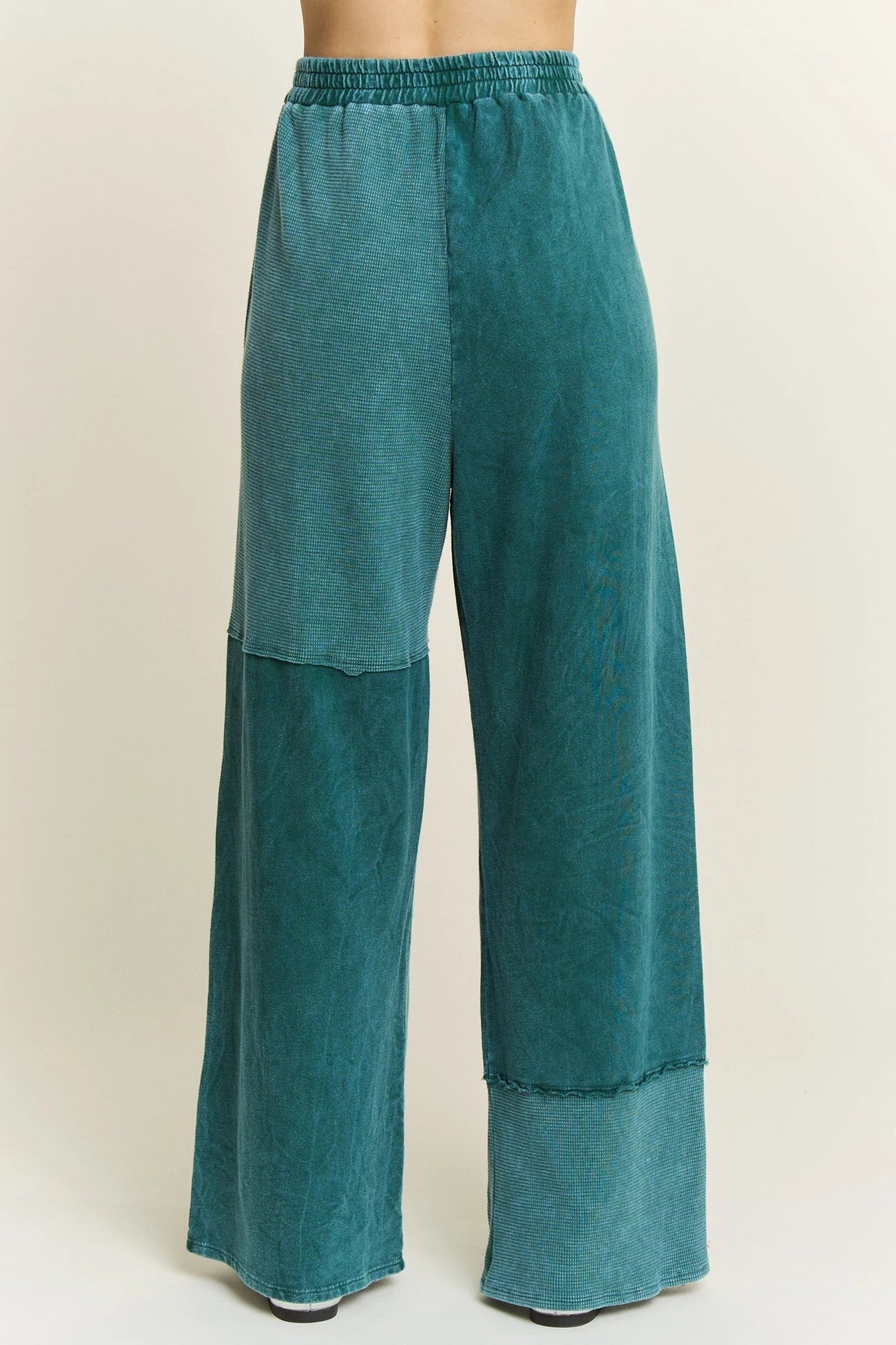 J3 J Her Teal Mineral Washed Flower Patch Pants