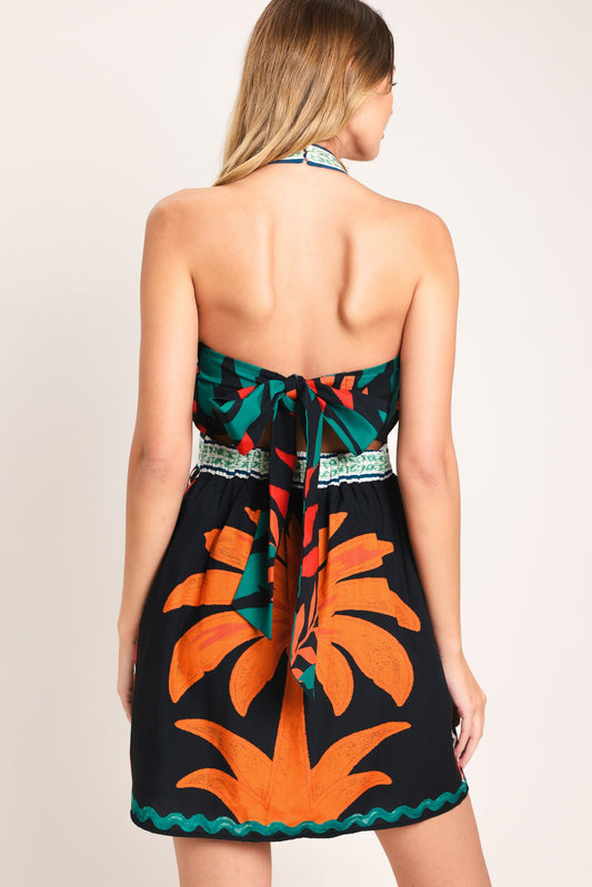PARADISE POP WOVEN MINI DRESS