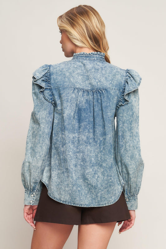 WESTERN CHIC DENIM TOP
