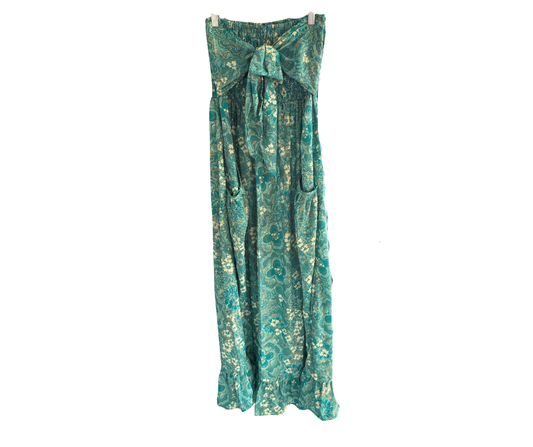 KH3 Karma Highway Boho Viscose Strapless Dress with Ruffle Hem