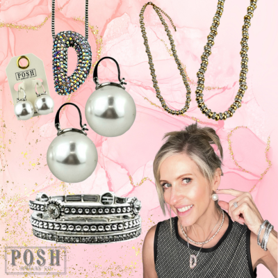 Three piece silver and rhinestone bracelet set