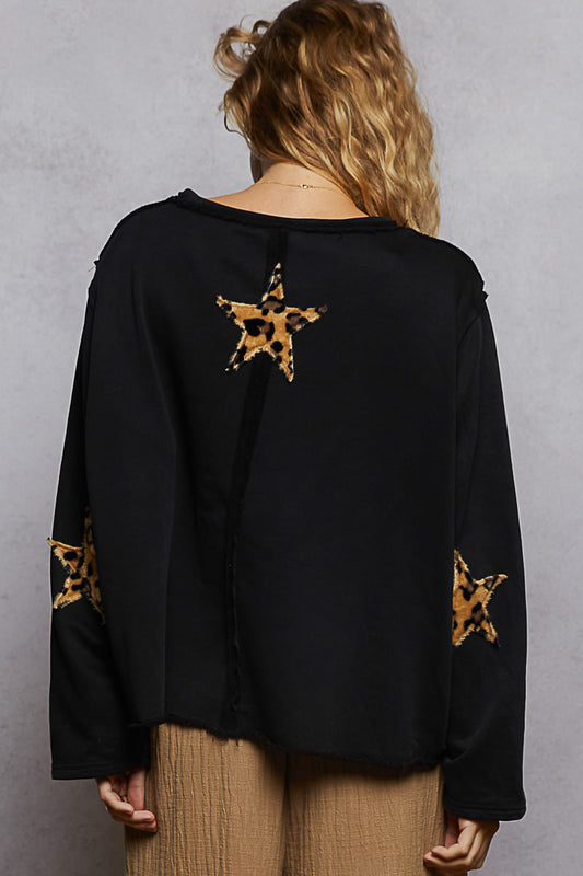 P21 POL Black French Terry Leopard USA
