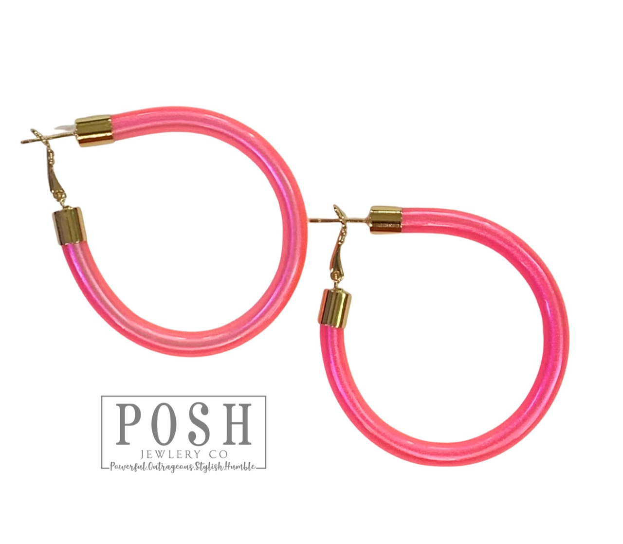 Iridescent hoop earrings - LC