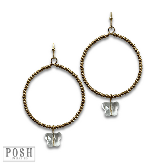 Butterfly drop charm earring, last call