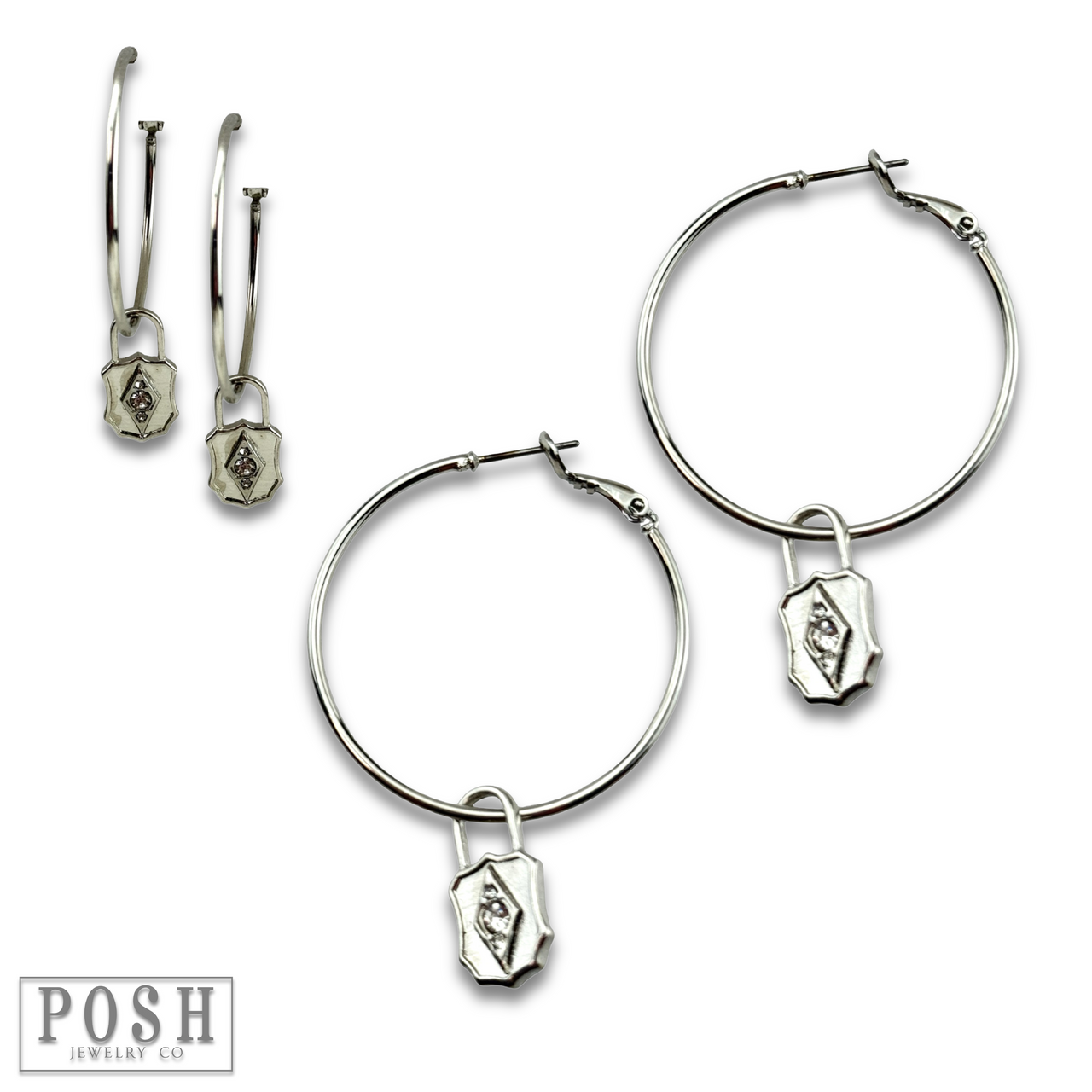 Hoop earring with lock charm, last call