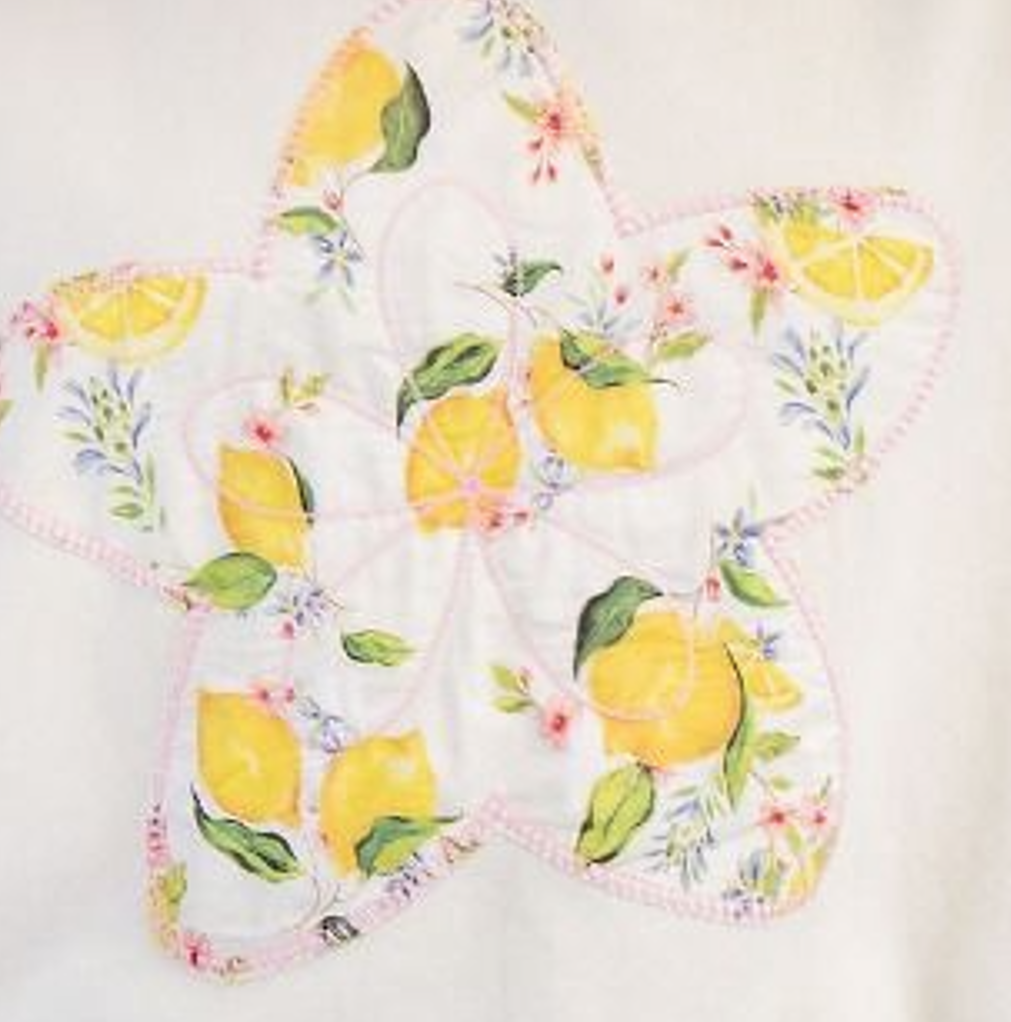 Easel Lemon Star Ivory Mineral Wash Cotton Pullover