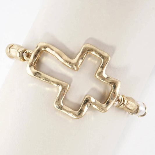 Wild Honey - Hammered Cross Stretch Bracelet
