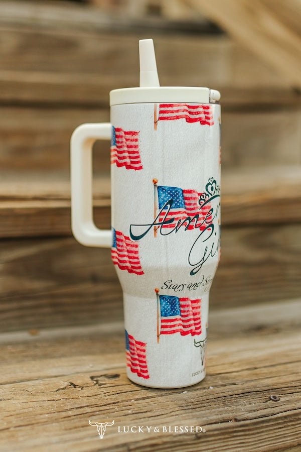 πΊπΈ American Girl Stars & Stripes 40oz Tumbler (Patriotic Western)
