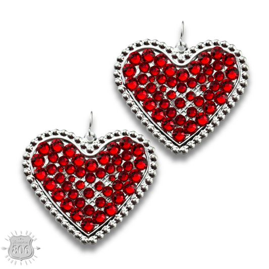 Sparkling rhinestone filled heart earring - LC