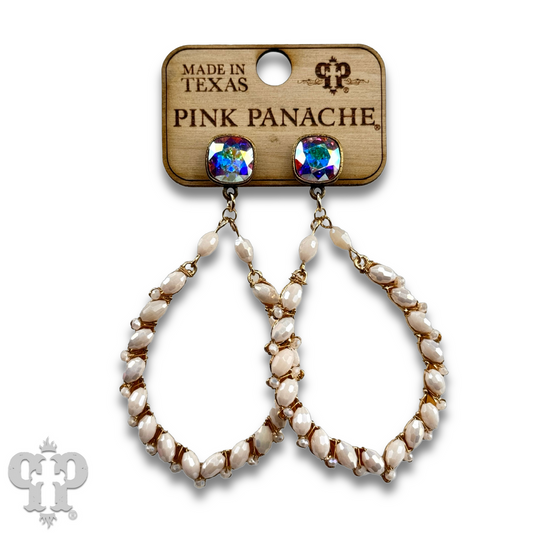 Bicone bead teardrop earring with Austrian crystal
