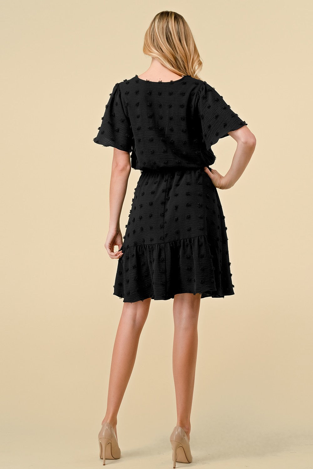 Spin Plus Size Textured Black Tiered Dress