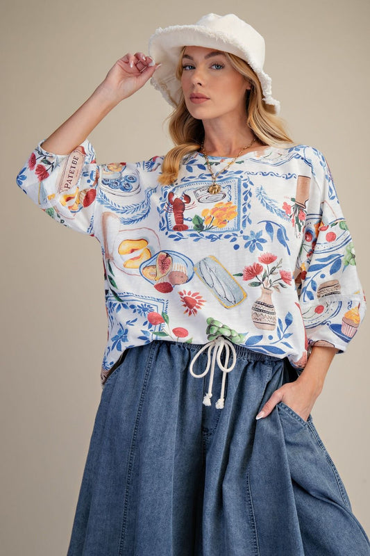 E41 Easel Fresh Market Slub Top
