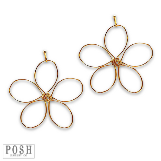 Wire wrapped flower earring - LC