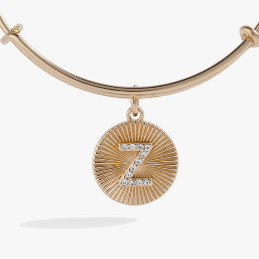 Initial Z Pave Starburst Texture Bangle