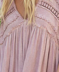 P51 POL Blush Lace Detail Oversized Babydoll Tank