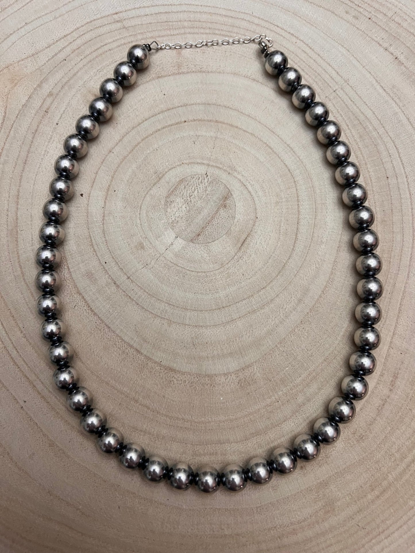 10mm Sterling Pearl Necklace — 18 inch