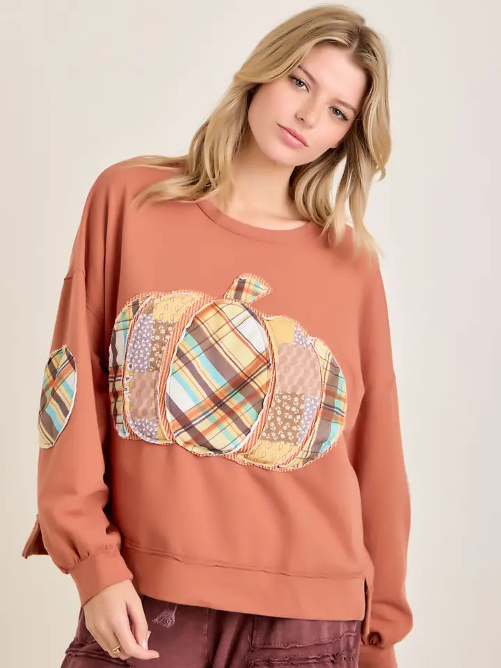 J Her Rust Pumpkin Patch Top Plus Size
