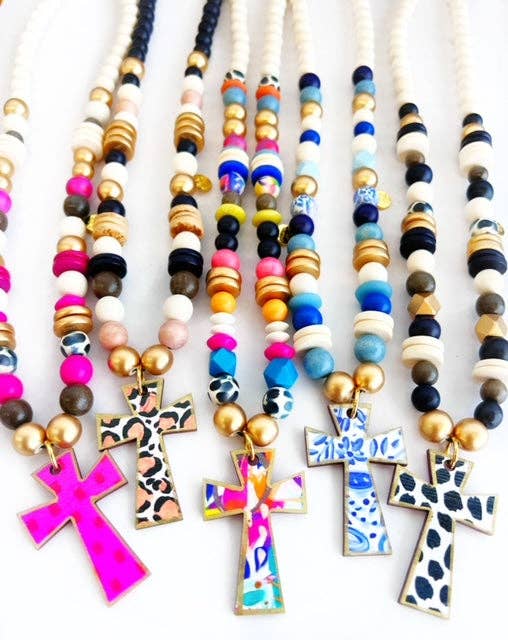 Audra Style - Beaded Cross Necklace