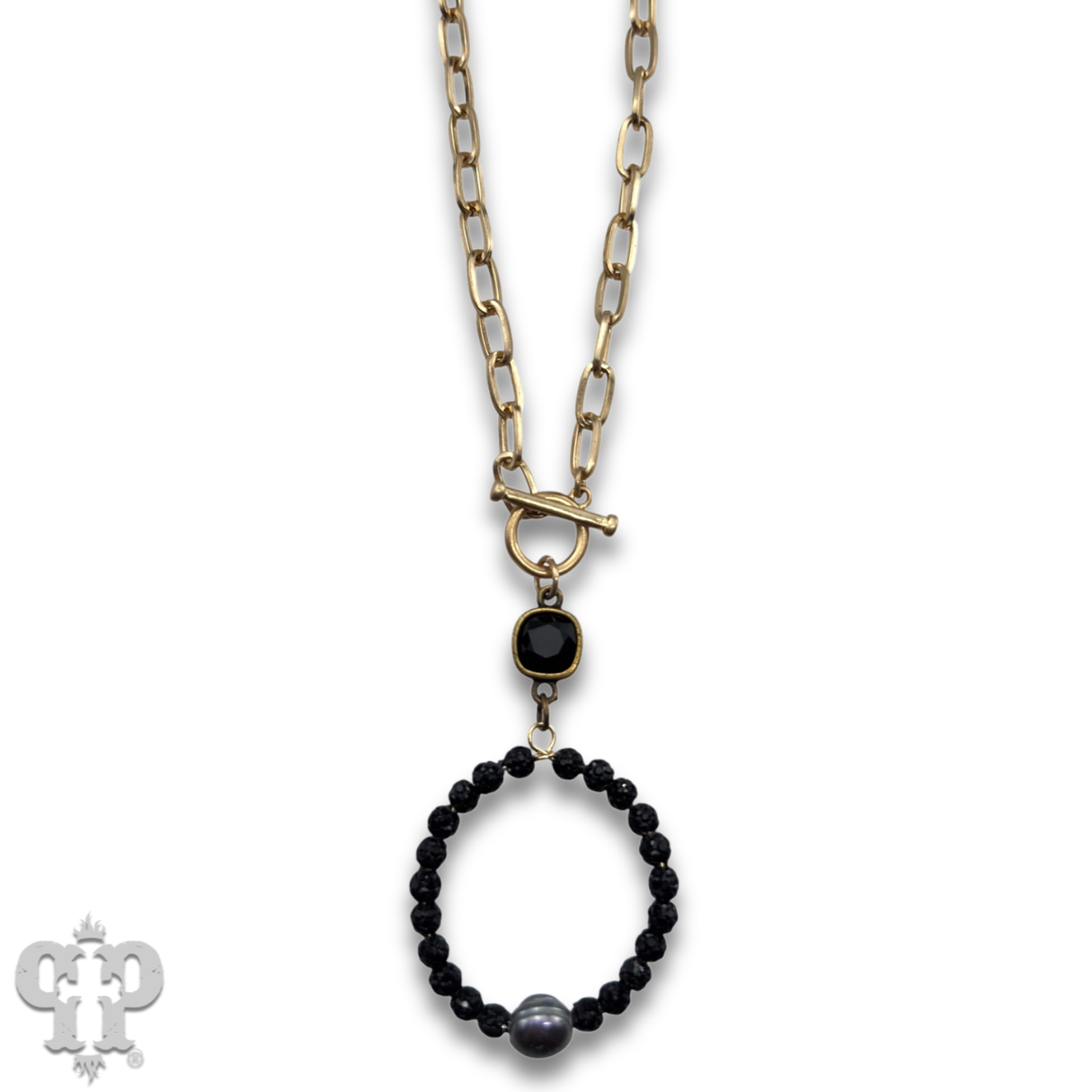 Pave rhinestone bead necklace, Austrian crystal