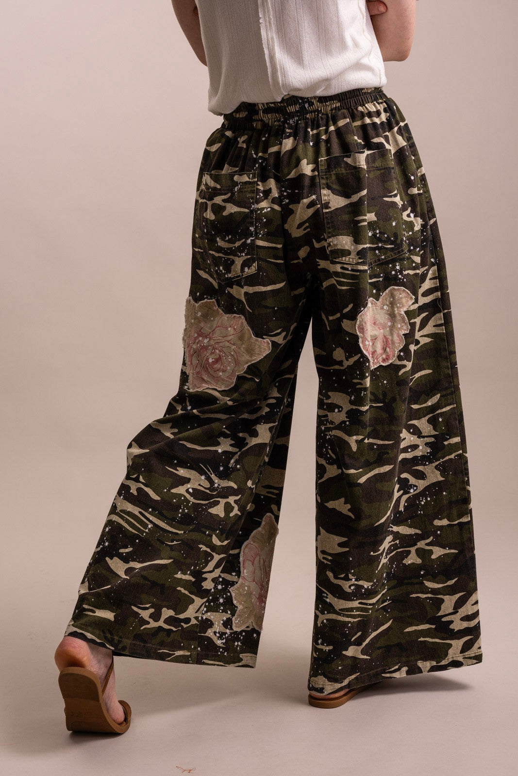 Camo & Roses BlueVelvet 100% Cotton Wide Leg Pants