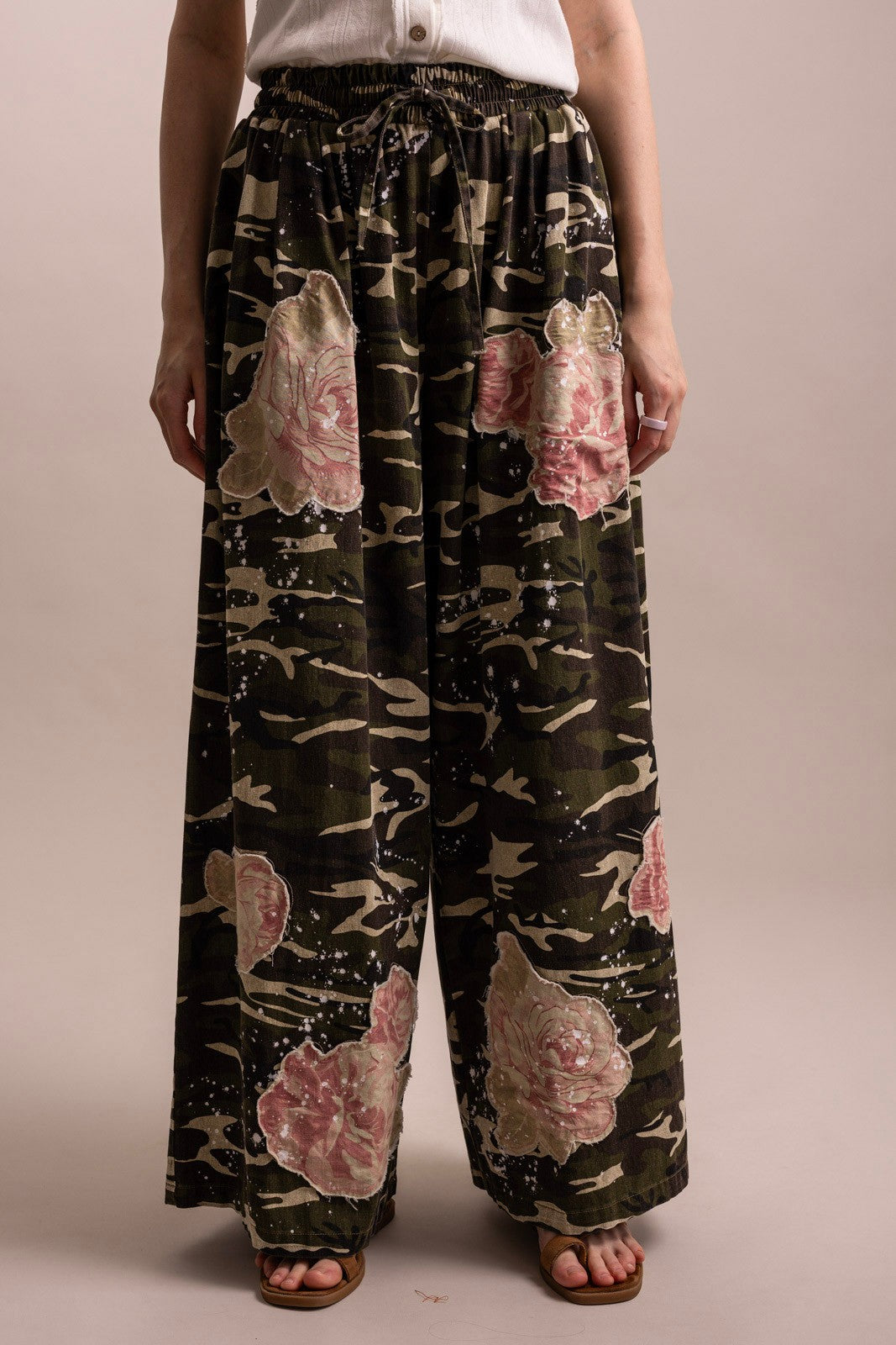 Camo & Roses BlueVelvet 100% Cotton Wide Leg Pants