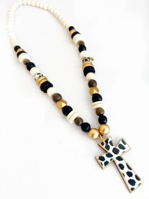 Audra Style - Beaded Cross Necklace