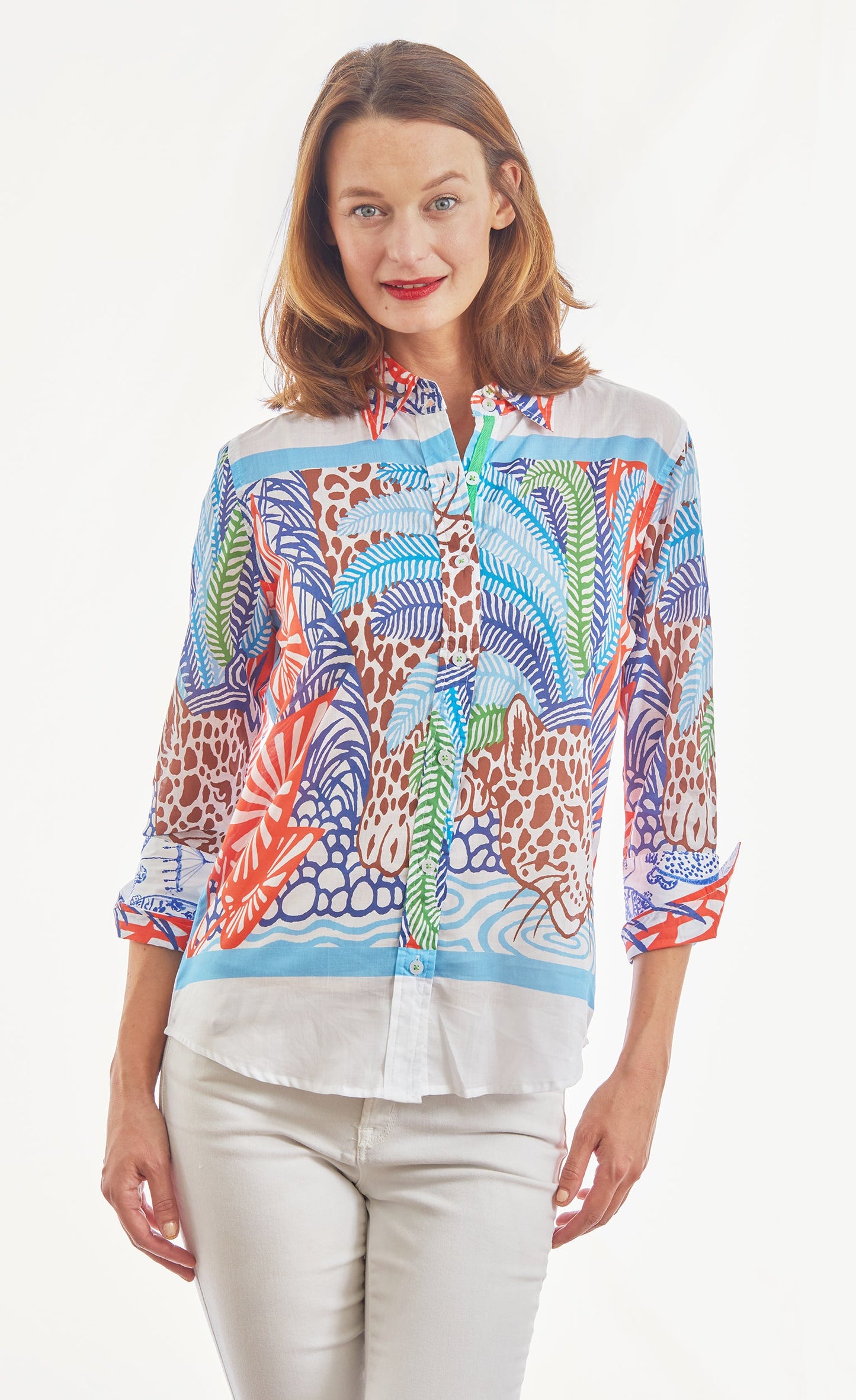 3/4 Sleeve Rome Shirt Hidden Cheetah