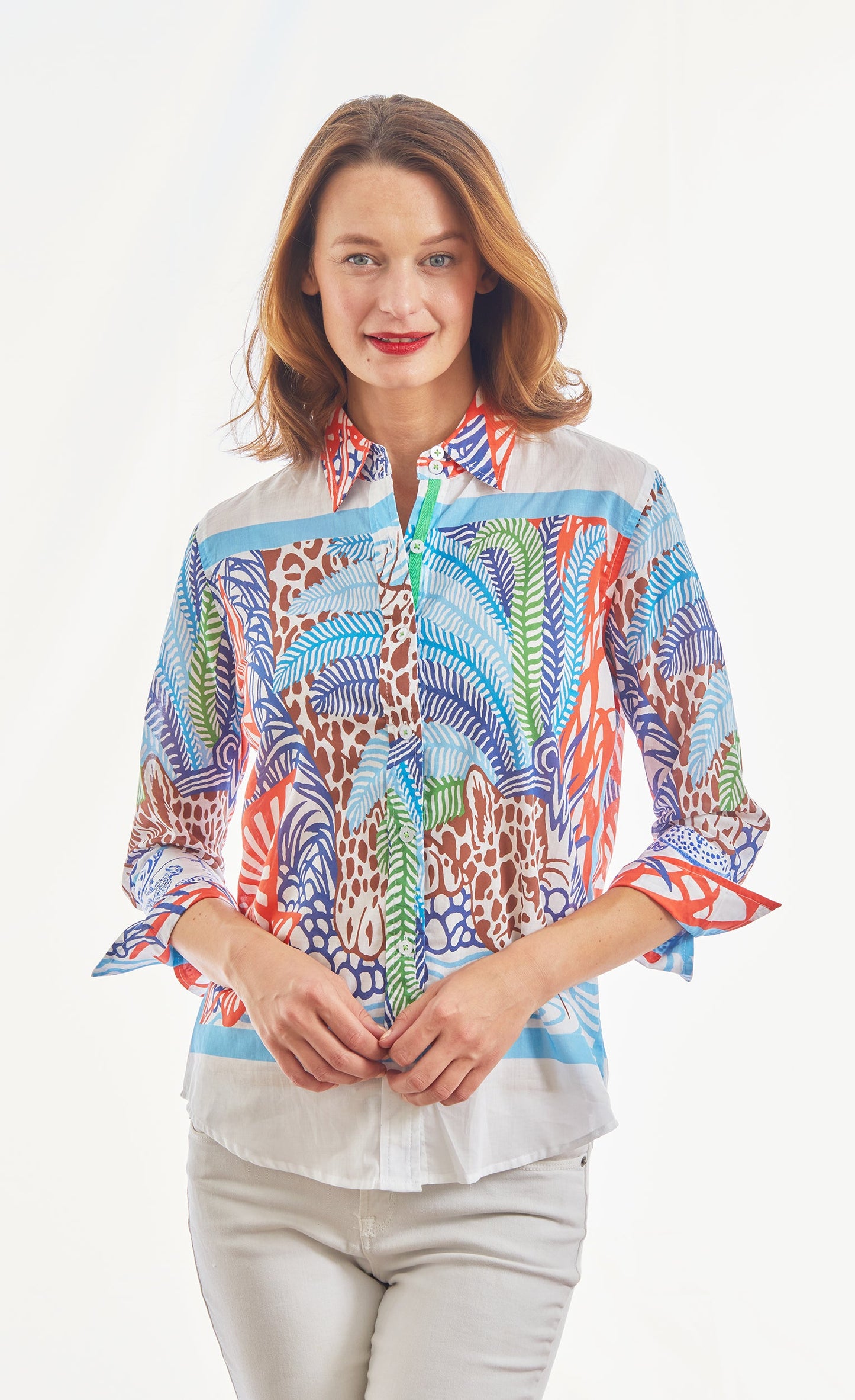 3/4 Sleeve Rome Shirt Hidden Cheetah