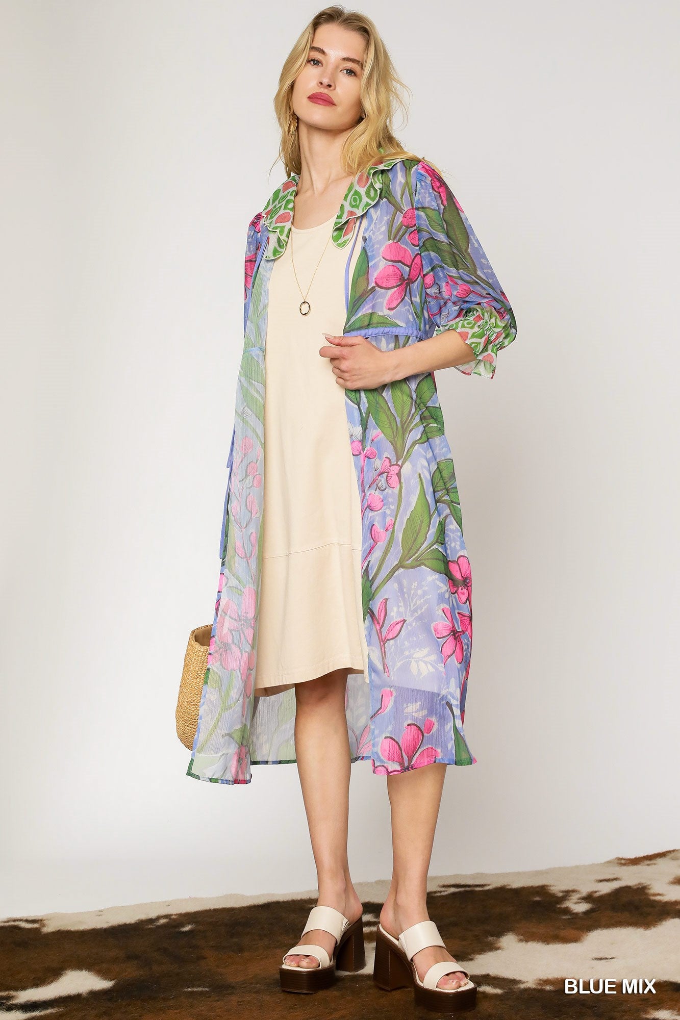 U18 Umgee Sheer Tropical Floral Kimono