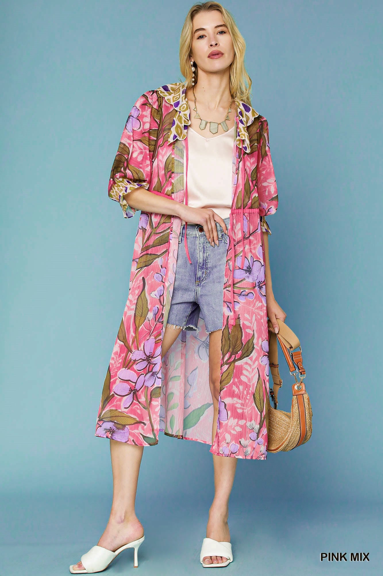 U18 Umgee Sheer Tropical Floral Kimono