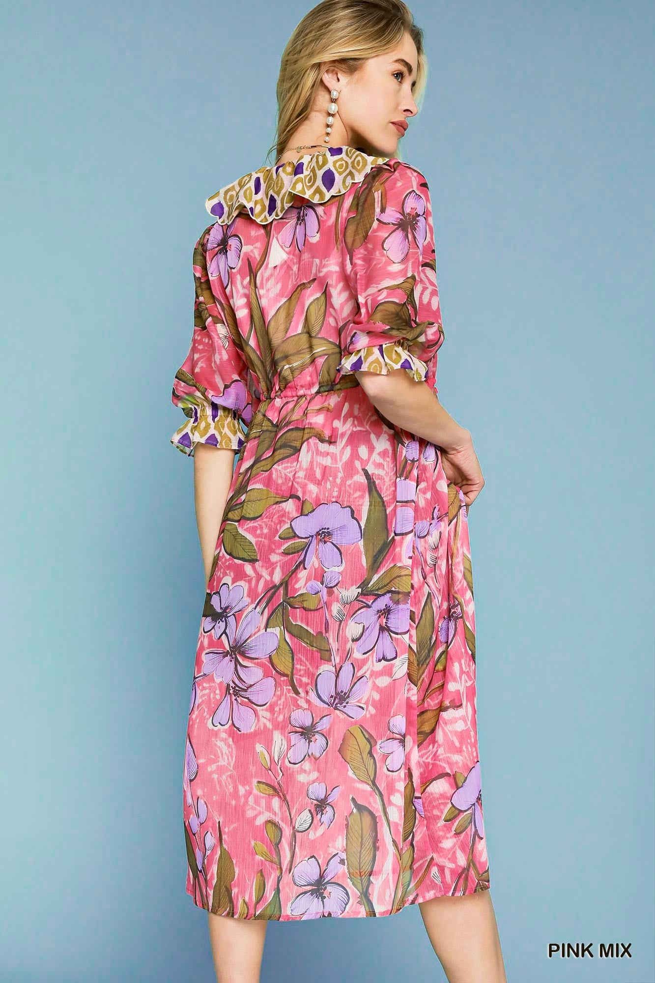U18 Umgee Sheer Tropical Floral Kimono