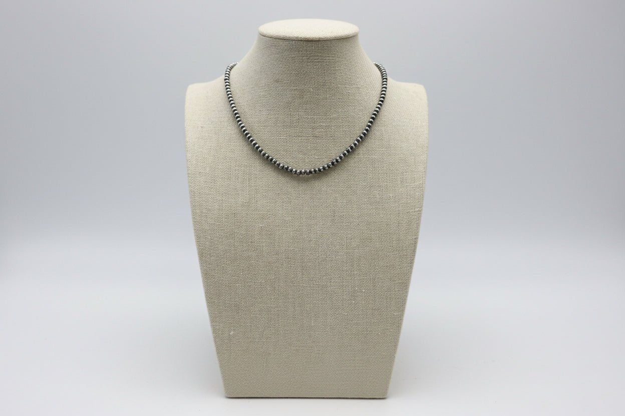 4mm Faux Pearl Western Necklace — 16 Inch with Extender