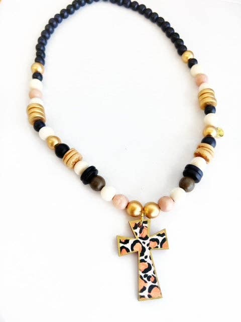 Audra Style - Beaded Cross Necklace