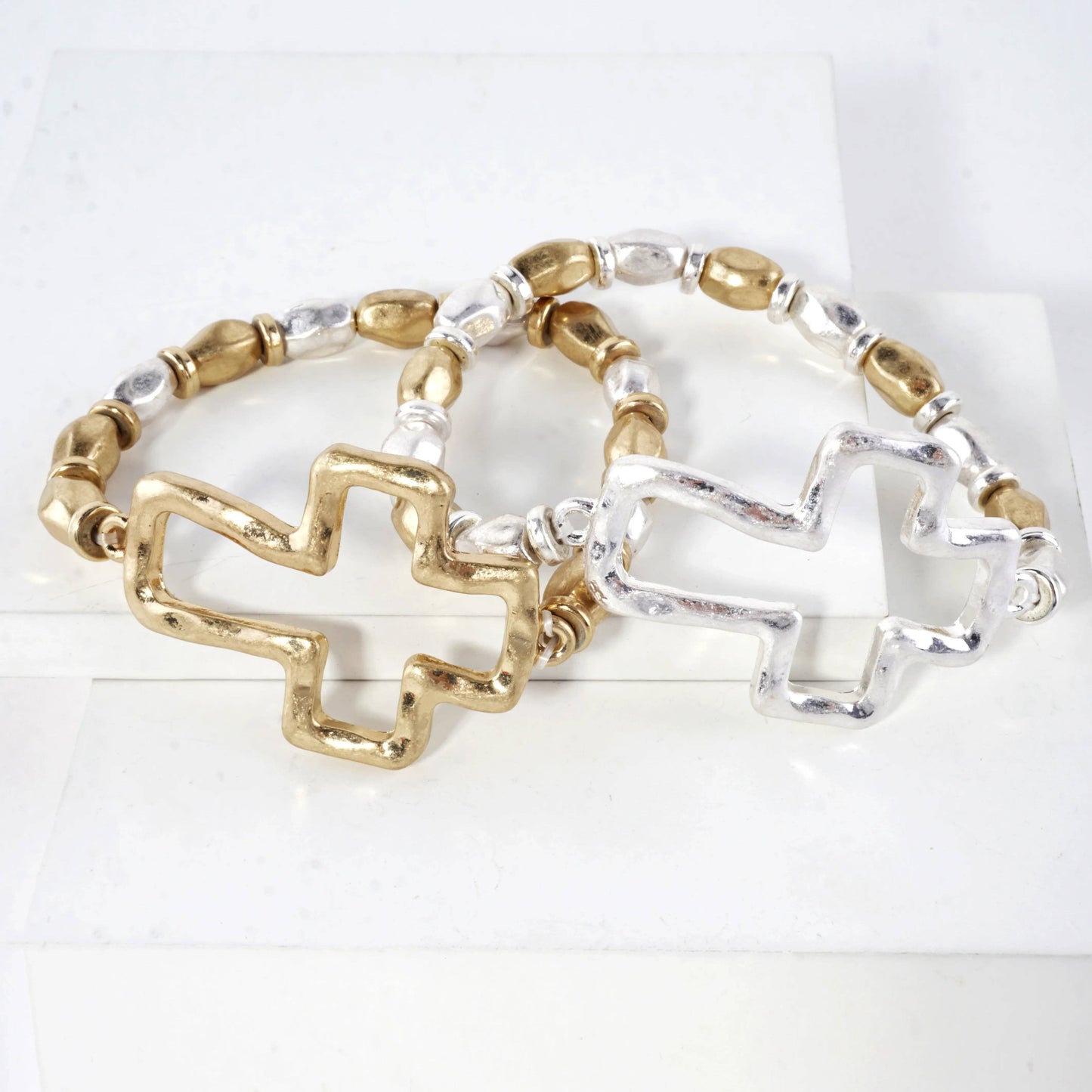 Wild Honey - Hammered Cross Stretch Bracelet