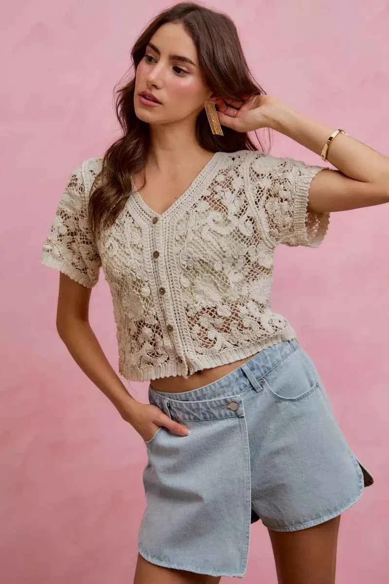 Light Washed Vintage Finish Denim Wrap Skort by So Me