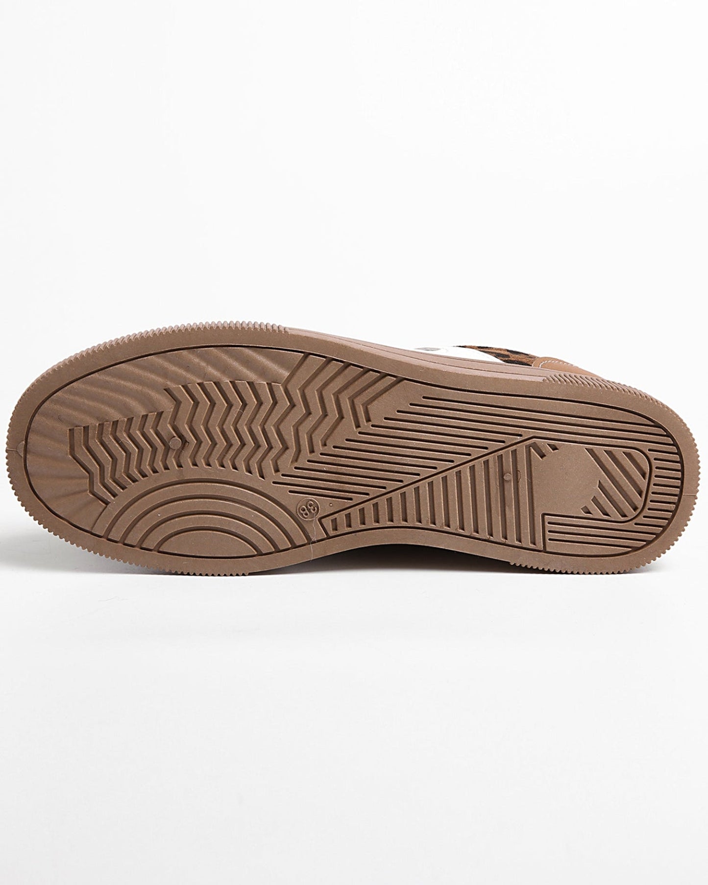 Kamari Textured Woven Leopard Patchwork Flat Sneakers